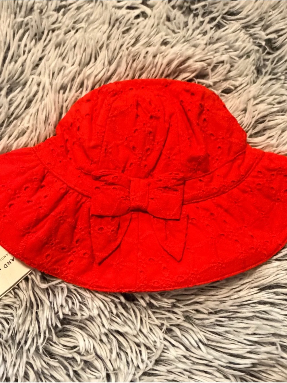 Janie And Jack Eyelet Bow Bucket Hat